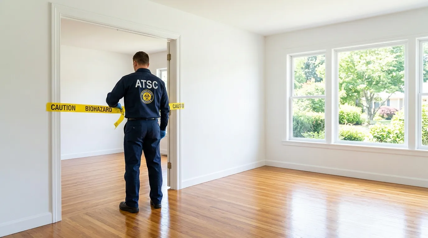 Certified biohazard cleanup crew performing Crime Scene Cleanup in La Marque